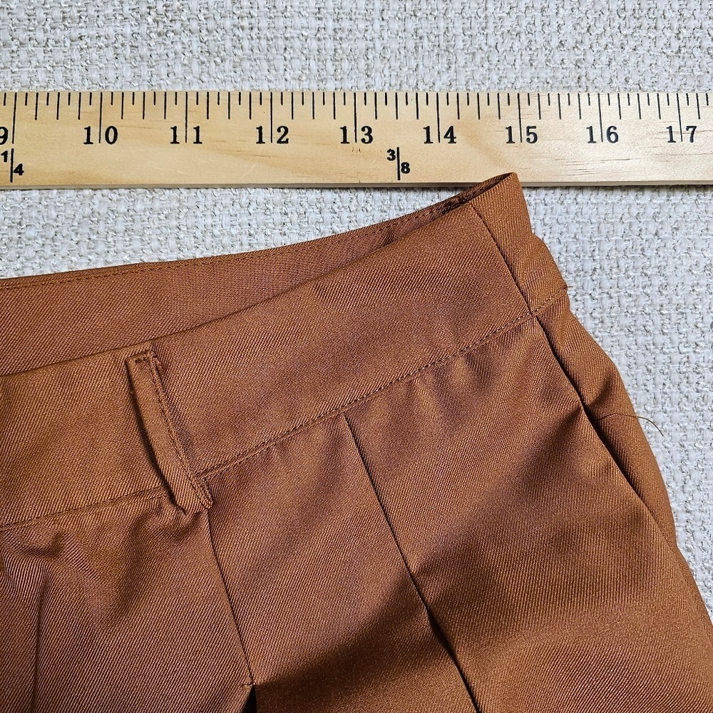 Cupshe Rust Brown Wide-Leg Pleated High Rise Trouser Pants Size Large  Fall Lg - Picture 12 of 13